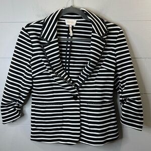 Laundry by Shelli Segal Women's Black and White Striped Women's Blazer Size 2